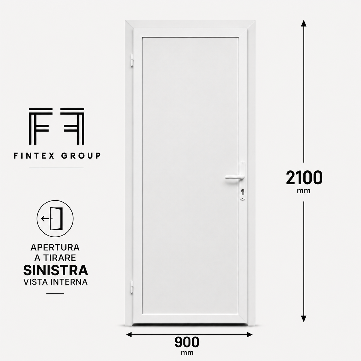 Fintex Porta D'ingresso in Pvc Base - 900 X 2100