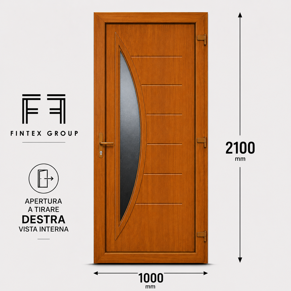 Fintex Porta D'ingresso in Pvc G. Oak M.5 - 1000 x 2100
