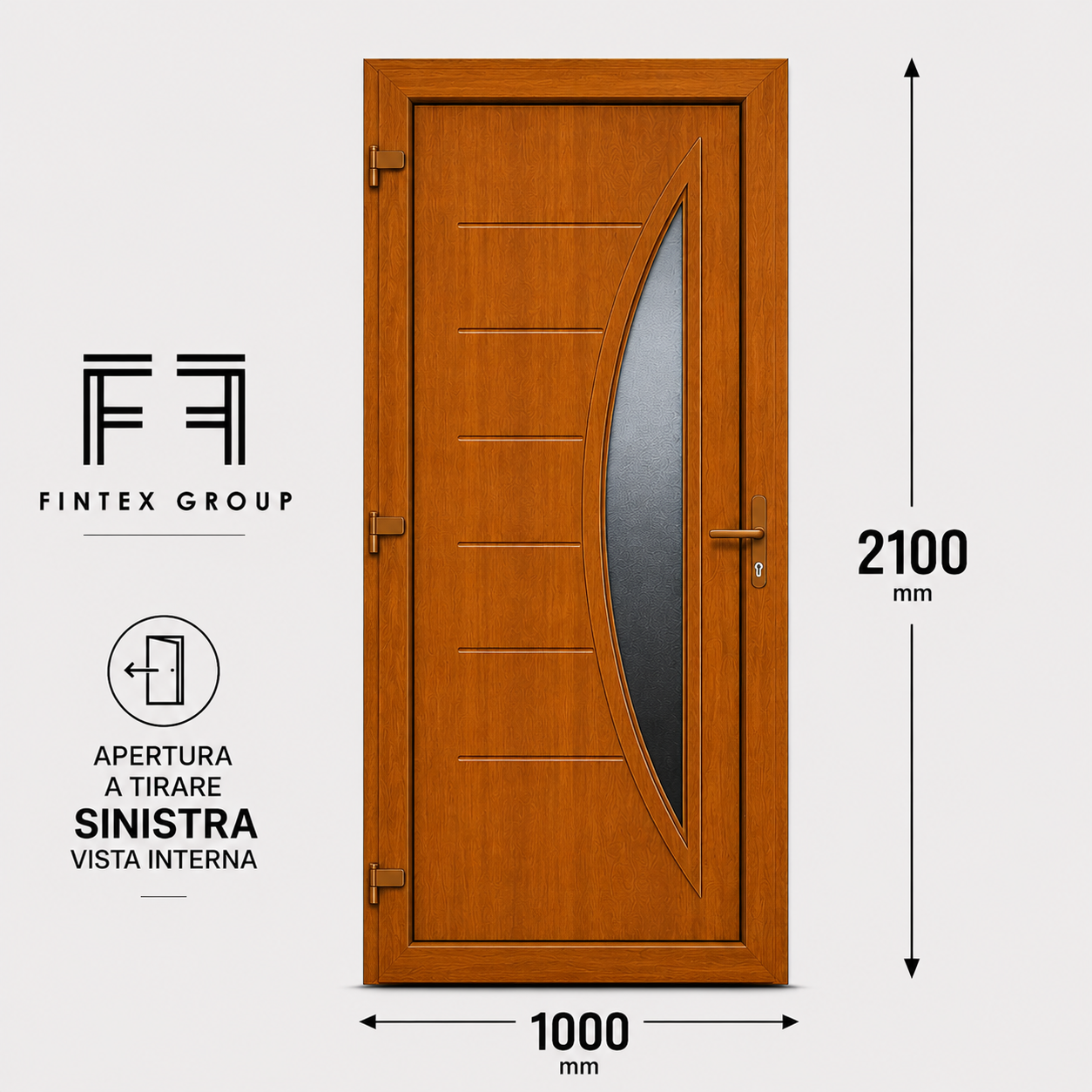 Fintex Porta D'ingresso in Pvc G. Oak M.5 - 1000 x 2100