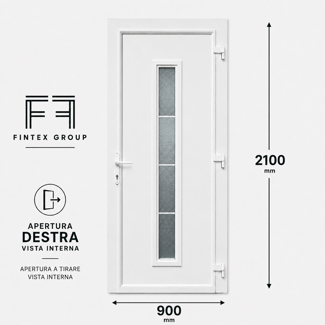 Fintex Porta D'ingresso in Pvc M.3 - 900 x 2100
