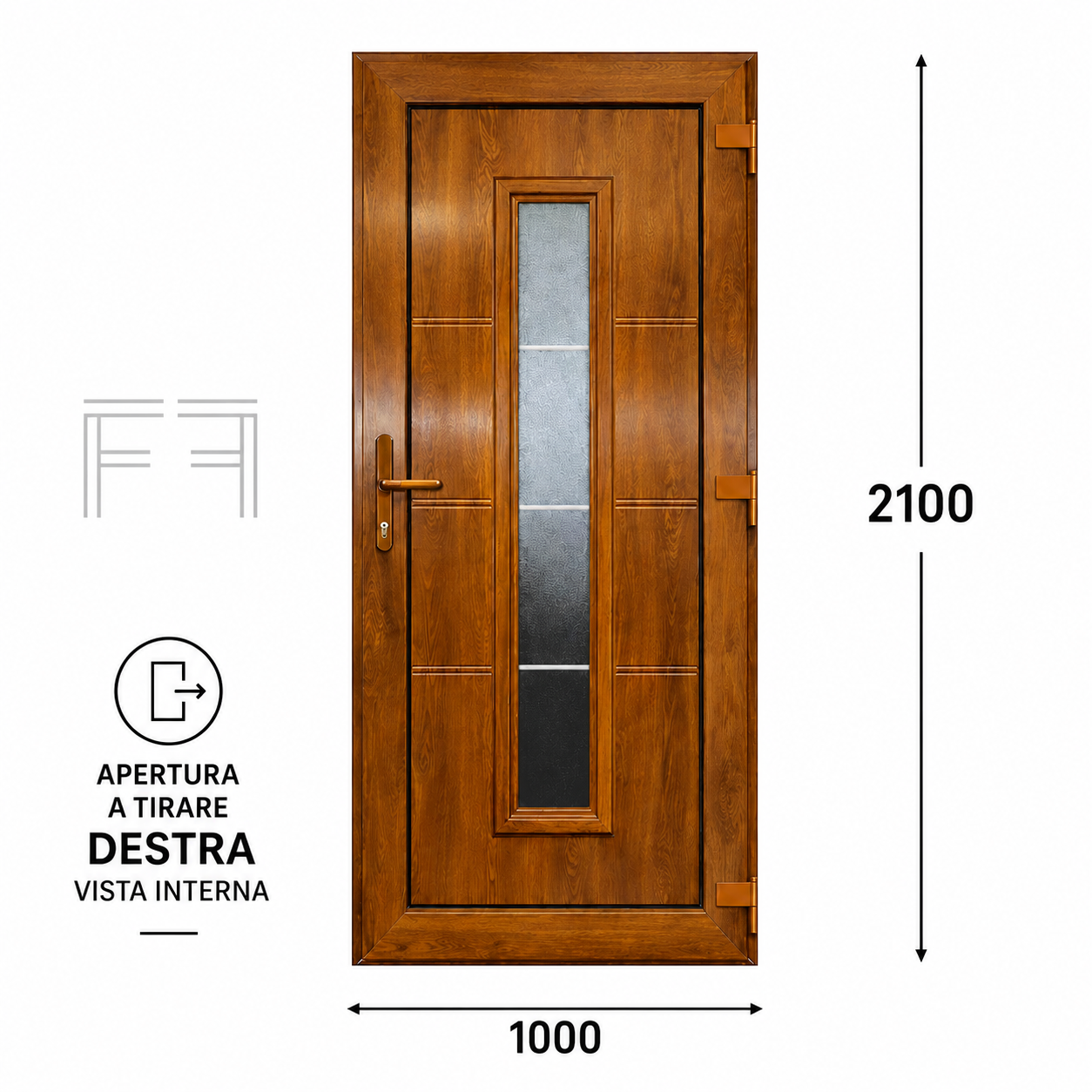 Fintex Porta D'ingresso in Pvc G. Oak M.3 - 1000 x 2100