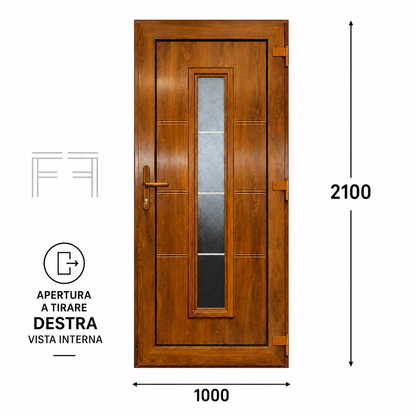 Fintex Porta D'ingresso in Pvc G. Oak M.3 - 1000 x 2100
