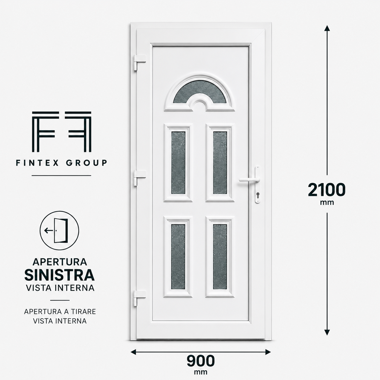 Fintex Porta D'ingresso in Pvc M.2 - 900 x 2100