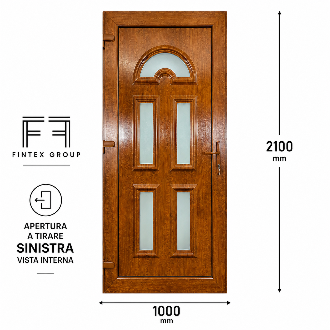 Fintex Porta D'ingresso in Pvc G. Oak M.2 - 1000 x 2100