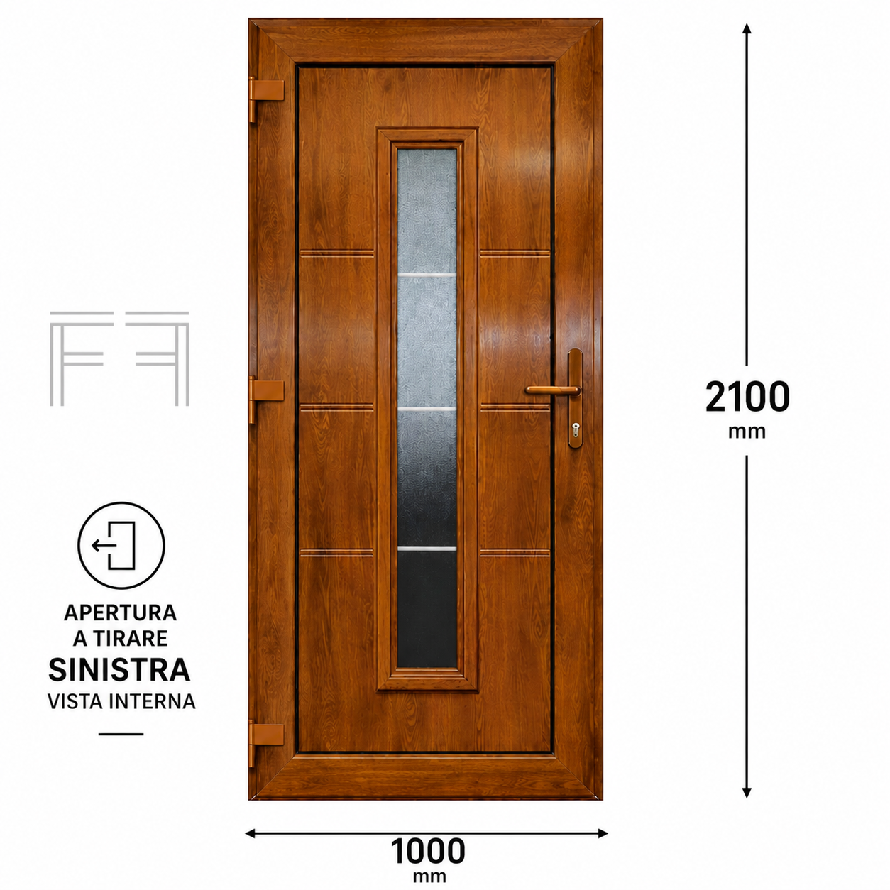 Fintex Porta D'ingresso in Pvc G. Oak M.3 - 1000 x 2100