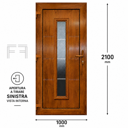 Fintex Porta D'ingresso in Pvc G. Oak M.3 - 1000 x 2100