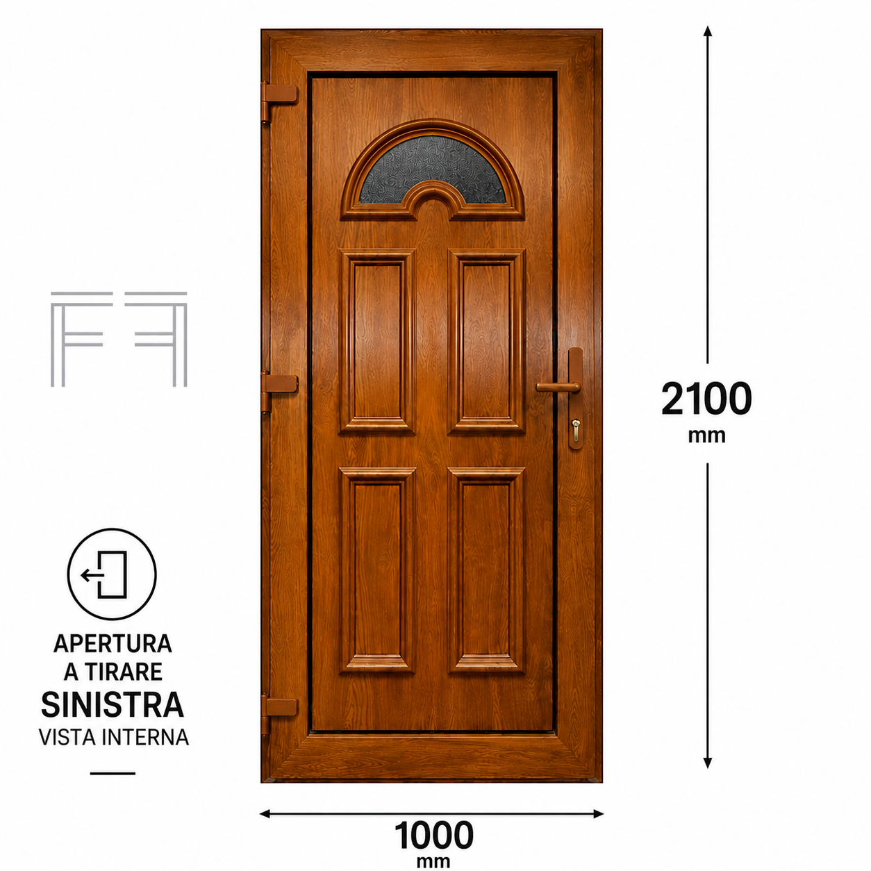 Fintex Porta D'ingresso in Pvc G. Oak M.4 - 1000 x 2100