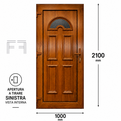 Fintex Porta D'ingresso in Pvc G. Oak M.4 - 1000 x 2100