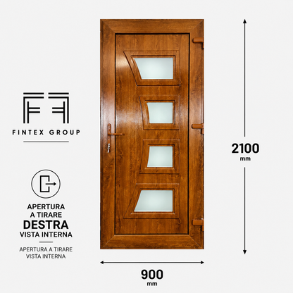 Fintex Porta D'ingresso in Pvc G. Oak M. 1 - 900 x 2100