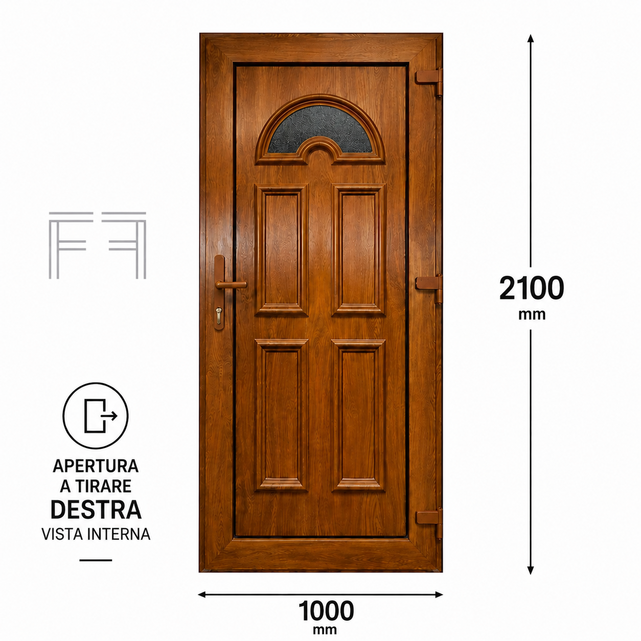 Fintex Porta D'ingresso in Pvc G. Oak M.4 - 1000 x 2100