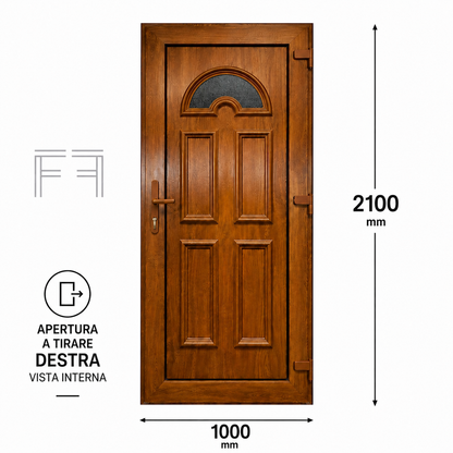Fintex Porta D'ingresso in Pvc G. Oak M.4 - 1000 x 2100