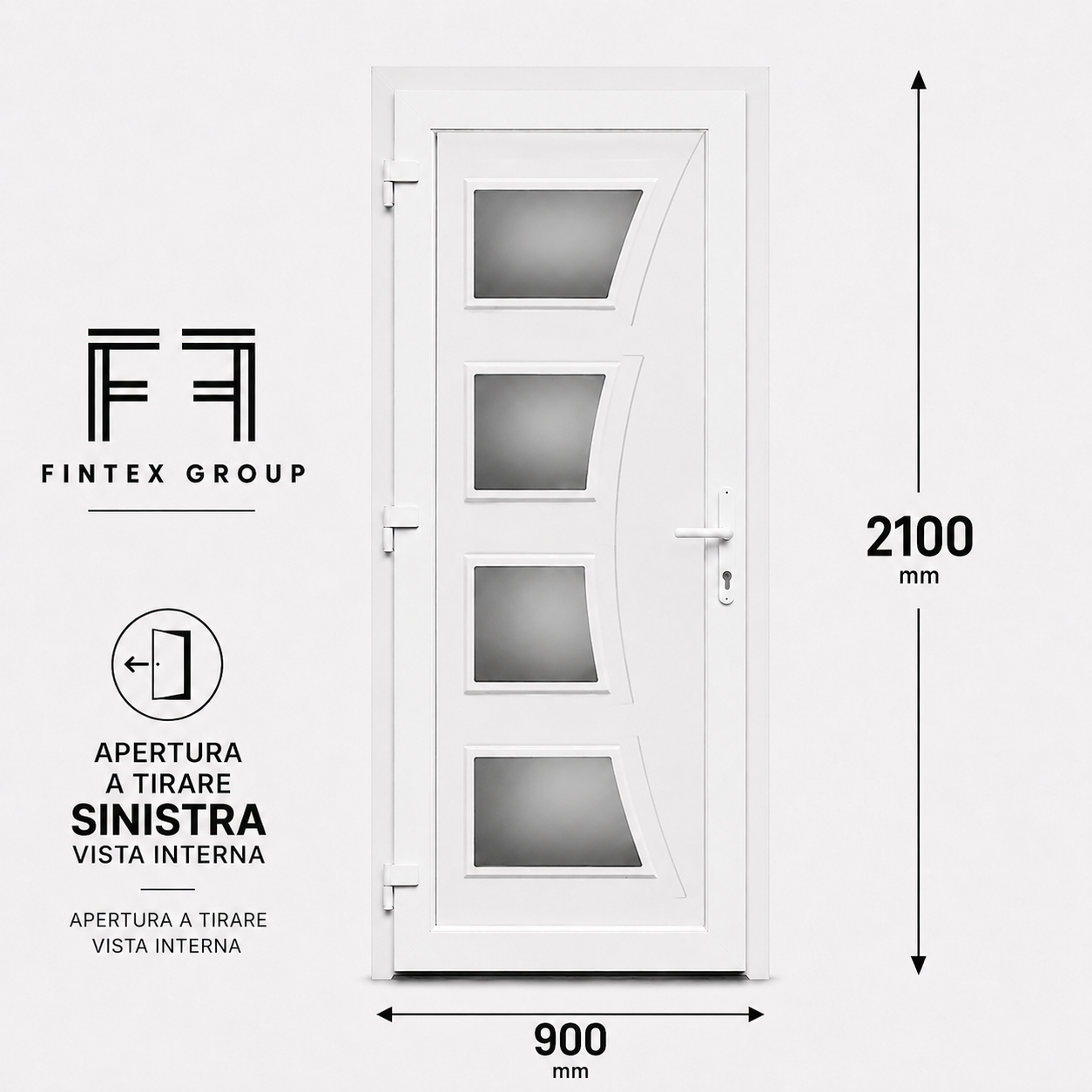 Fintex Porta D'ingresso in Pvc M.1 - 900 x 2100
