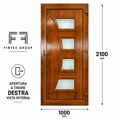 Fintex Porta D'ingresso in Pvc G. Oak M. 1 - 1000 x 2100