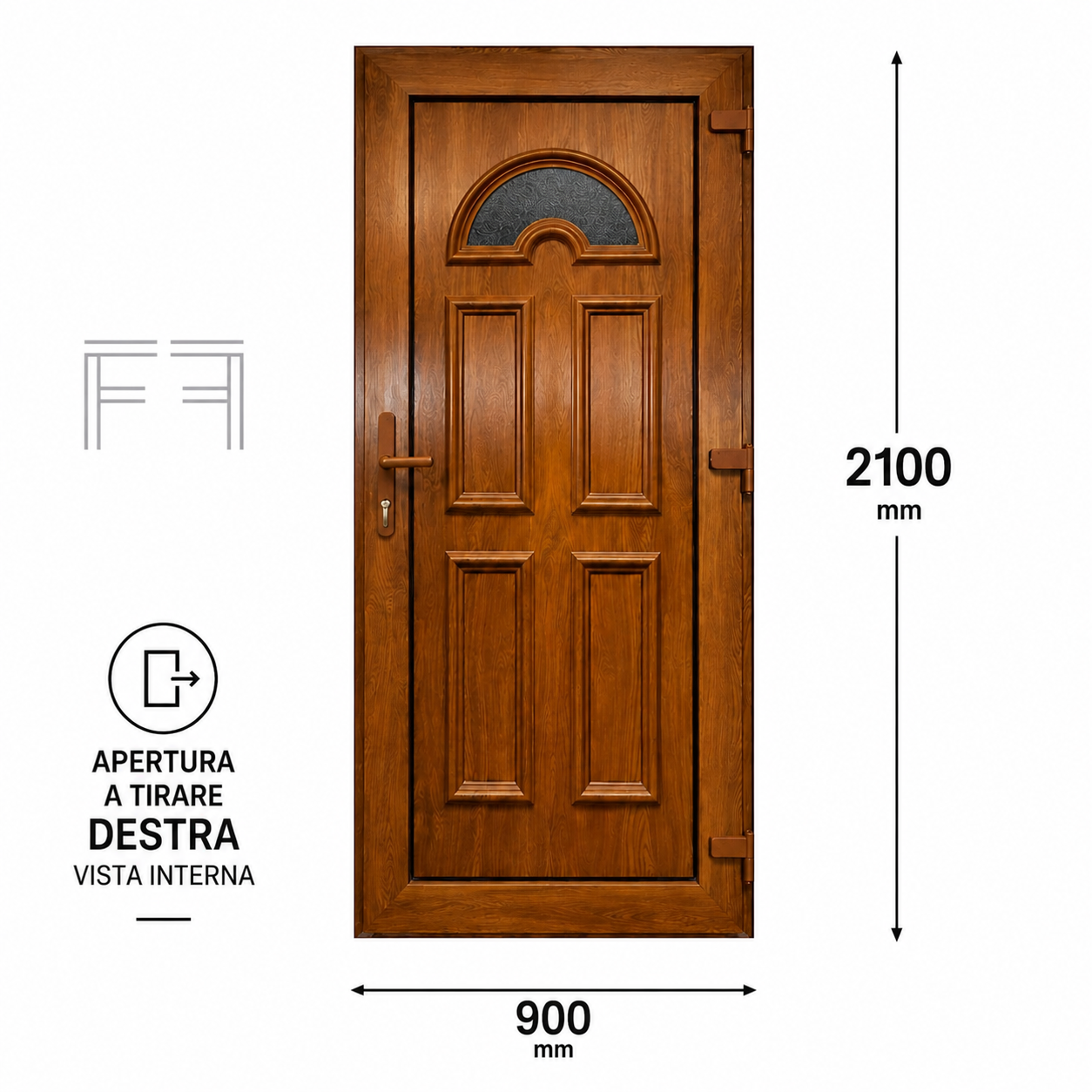 Fintex Porta D'ingresso in Pvc G. Oak M.4 - 900 x 2100