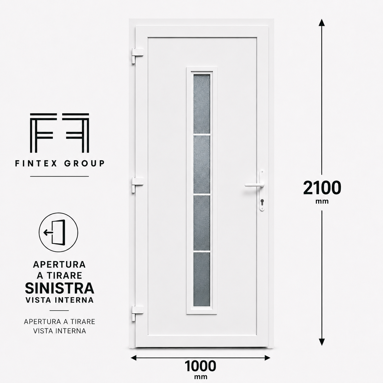 Fintex Porta D'ingresso in Pvc M.3 - 1000 x 2100