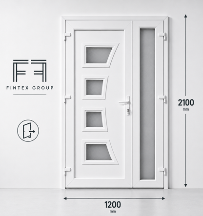 FINTEX PVC-HAUSTÜR 2 FLÜGEL 1,1 M 1200x2100 - LIEFERUNG IN 30 TAGEN