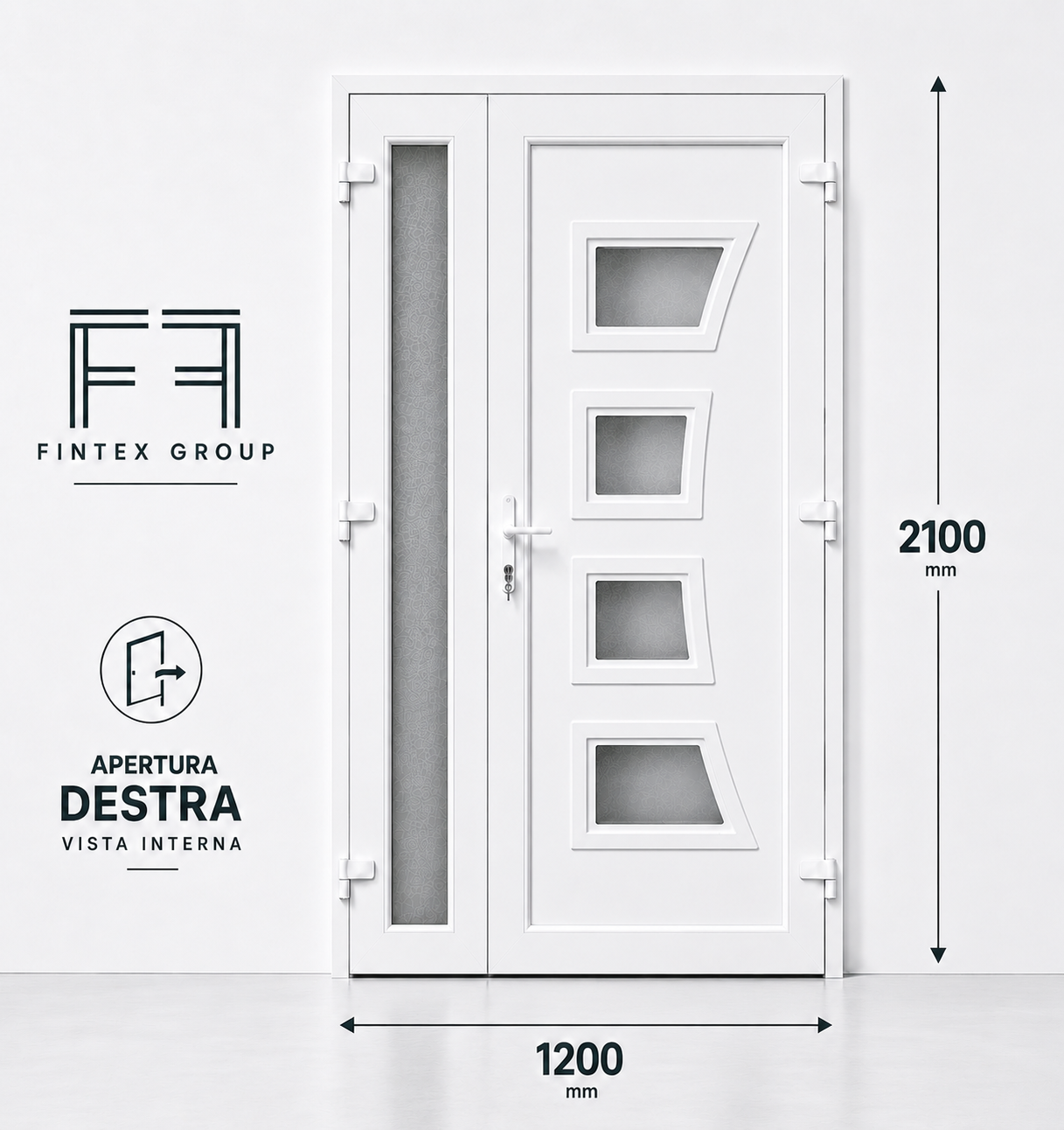 PORTONCINO D'INGRESSO IN PVC 2 ANTE M.1 1200x2100 - CONSEGNA IN 30 GIORNI