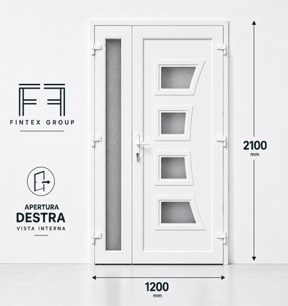 FINTEX PVC-HAUSTÜR 2 FLÜGEL 1,1 M 1200x2100 - LIEFERUNG IN 30 TAGEN