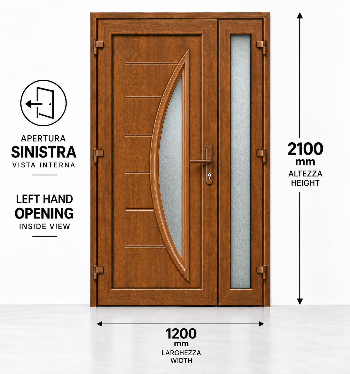 FINTEX PORTA D'INGRESSO IN PVC 2 ANTE M.5 GOLDEN OAK 1200x2100 CONSEGNA IN 30 GIORNI