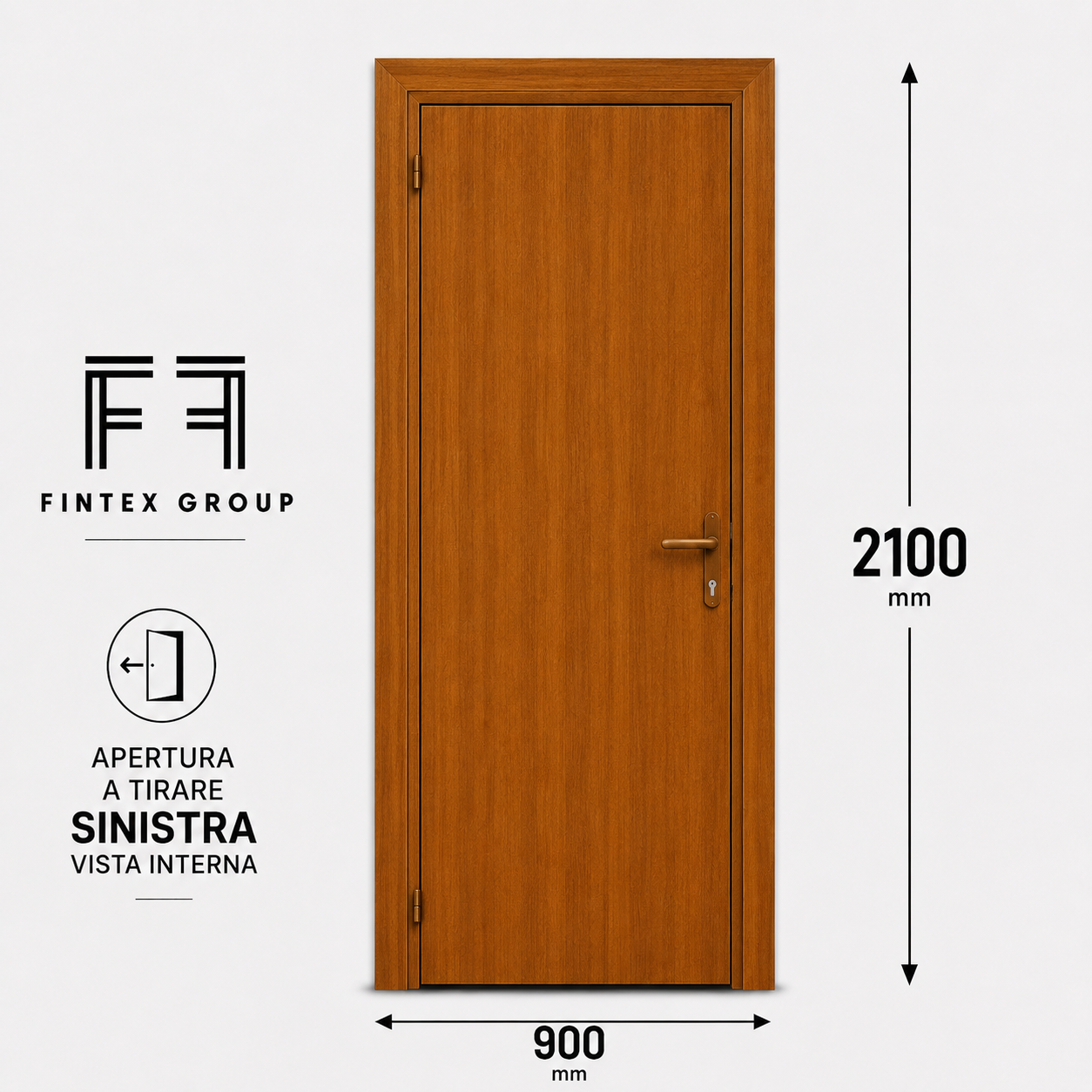 Fintex Porta D'ingresso in Pvc Base G. Oak - 900 x 2100