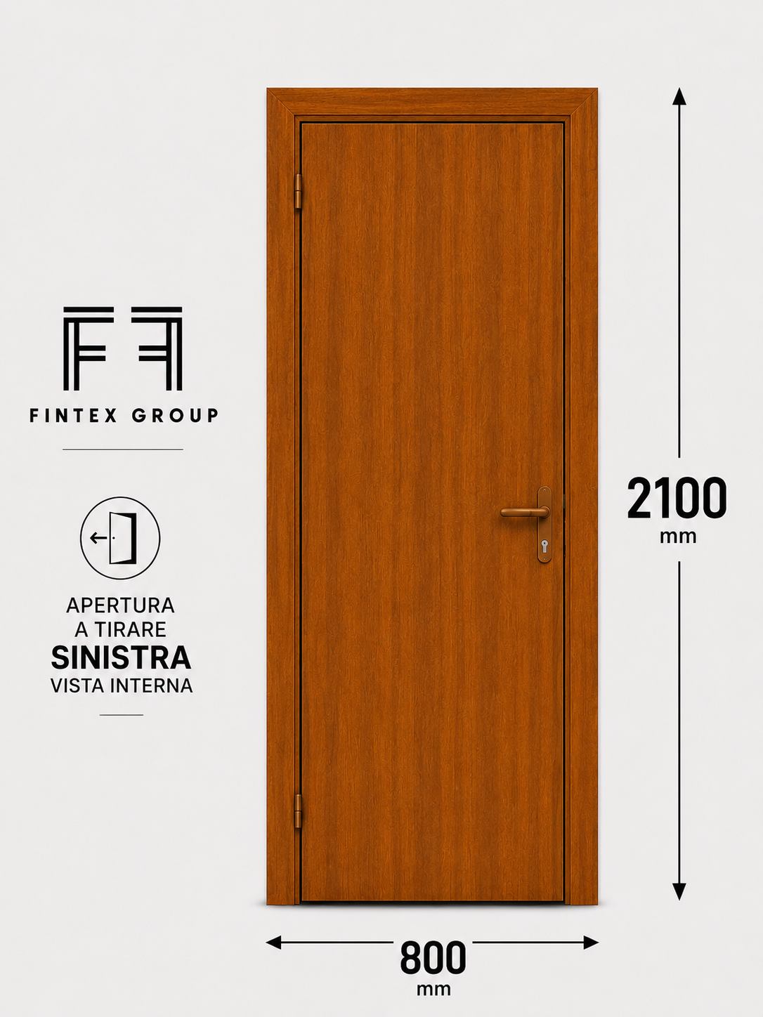 Fintex Porta D'ingresso in Pvc Base G. Oak - 800 x 2100
