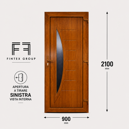 Fintex Porta D'ingresso in Pvc G. Oak M.5 - 900 x 2100