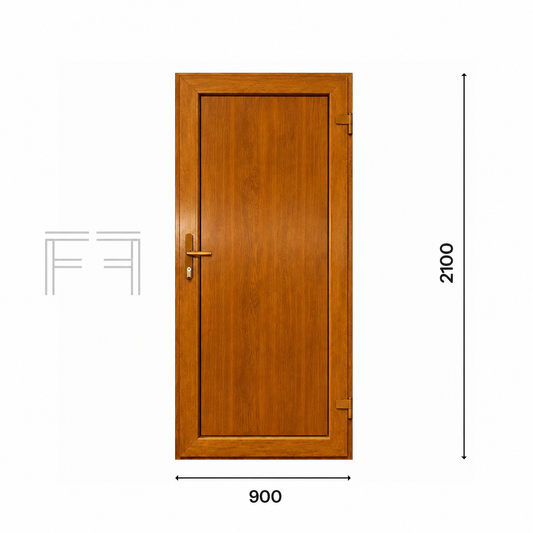 Fintex Porta D'ingresso in Pvc Base G. Oak - 900 x 2100