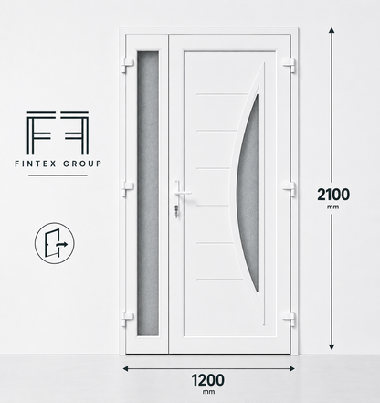 FINTEX PVC-EINGANGSTÜR 2 FLÜGEL M.5 1200x2100 - LIEFERUNG IN 30 TAGEN