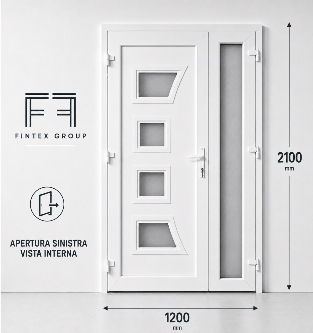 PORTONCINO D'INGRESSO IN PVC 2 ANTE M.1 1200x2100 - CONSEGNA IN 30 GIORNI
