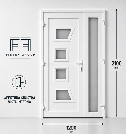 FINTEX PVC-HAUSTÜR 2 FLÜGEL 1,1 M 1200x2100 - LIEFERUNG IN 30 TAGEN