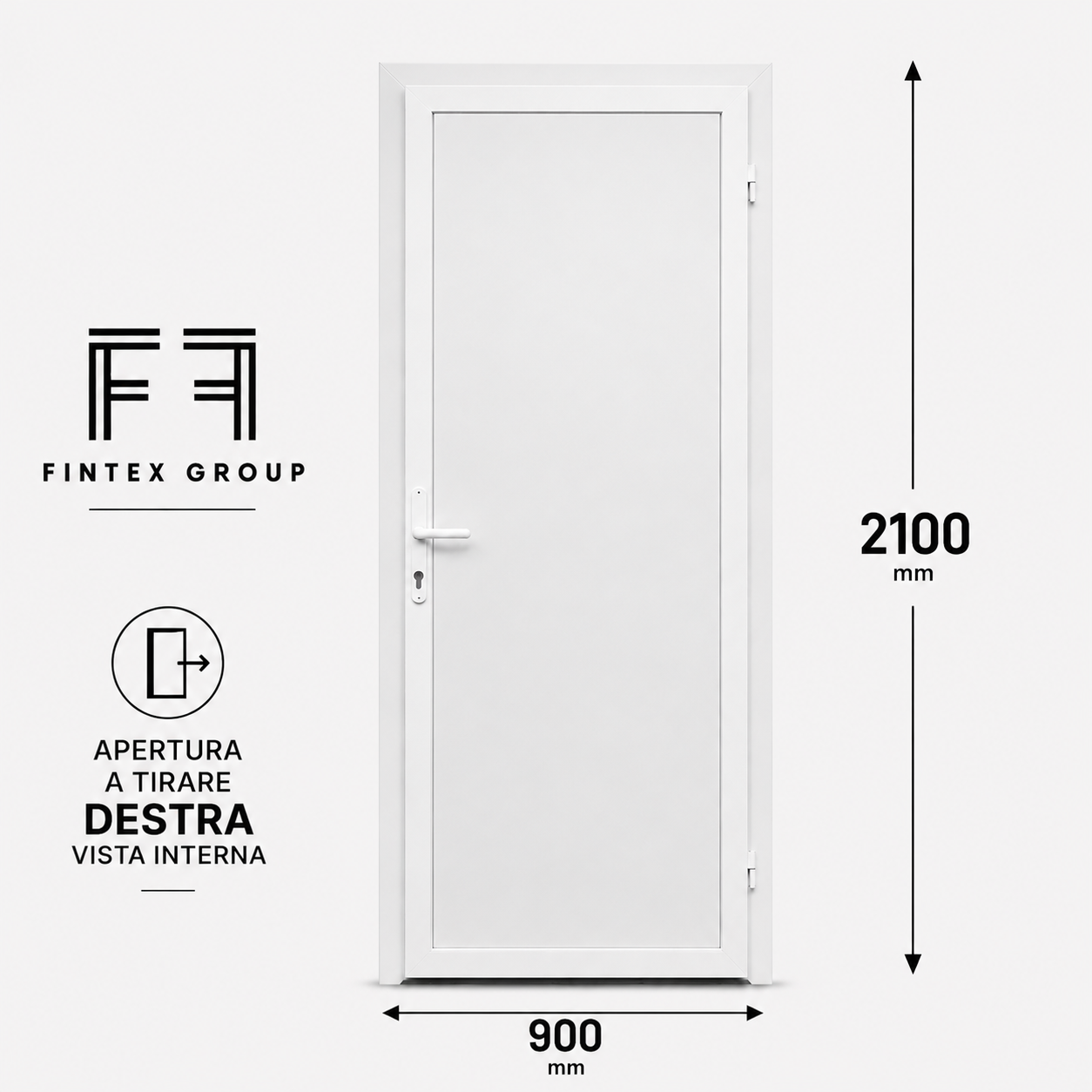 Fintex Porta D'ingresso in Pvc Base - 900 X 2100