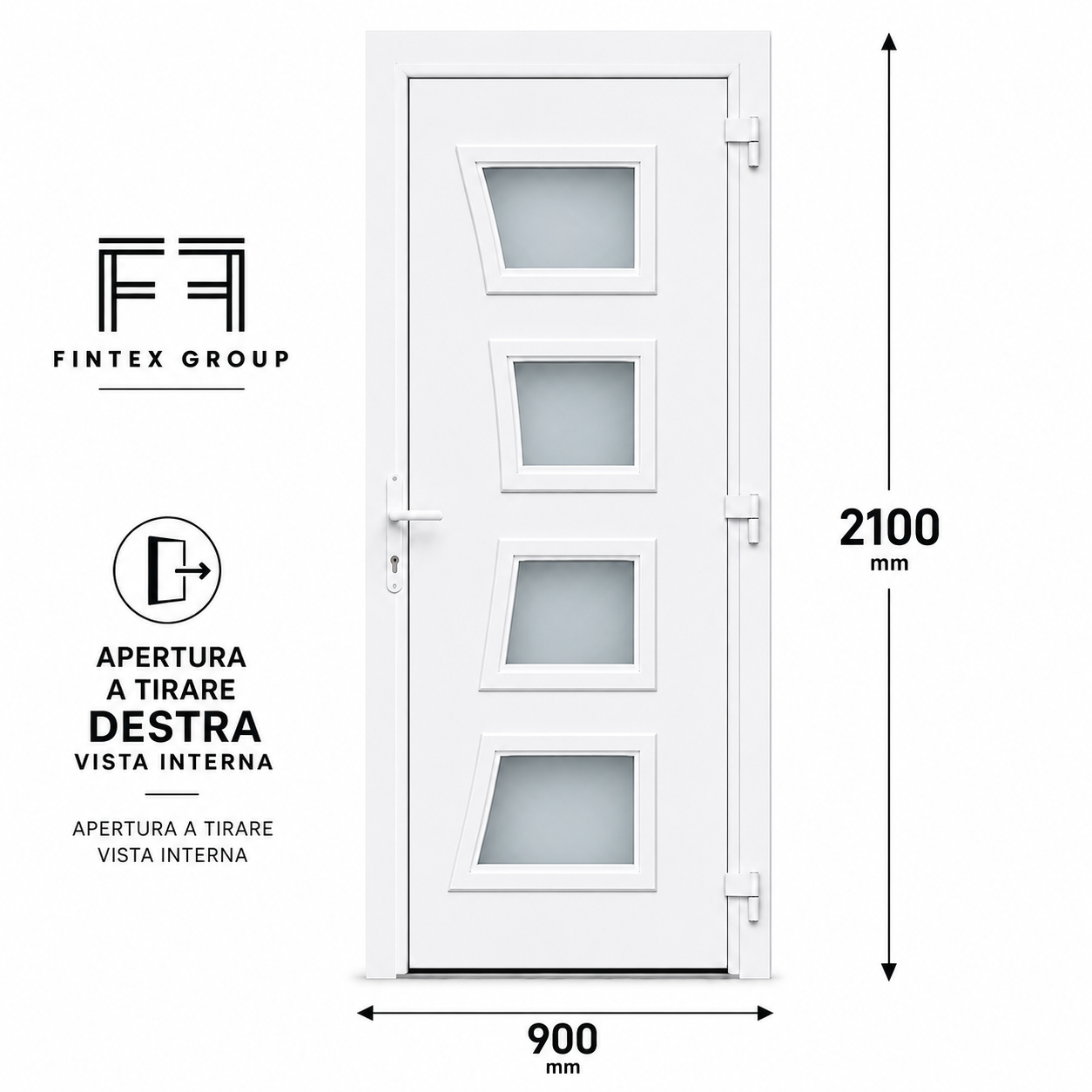 Fintex Porta D'ingresso in Pvc M.1 - 900 x 2100