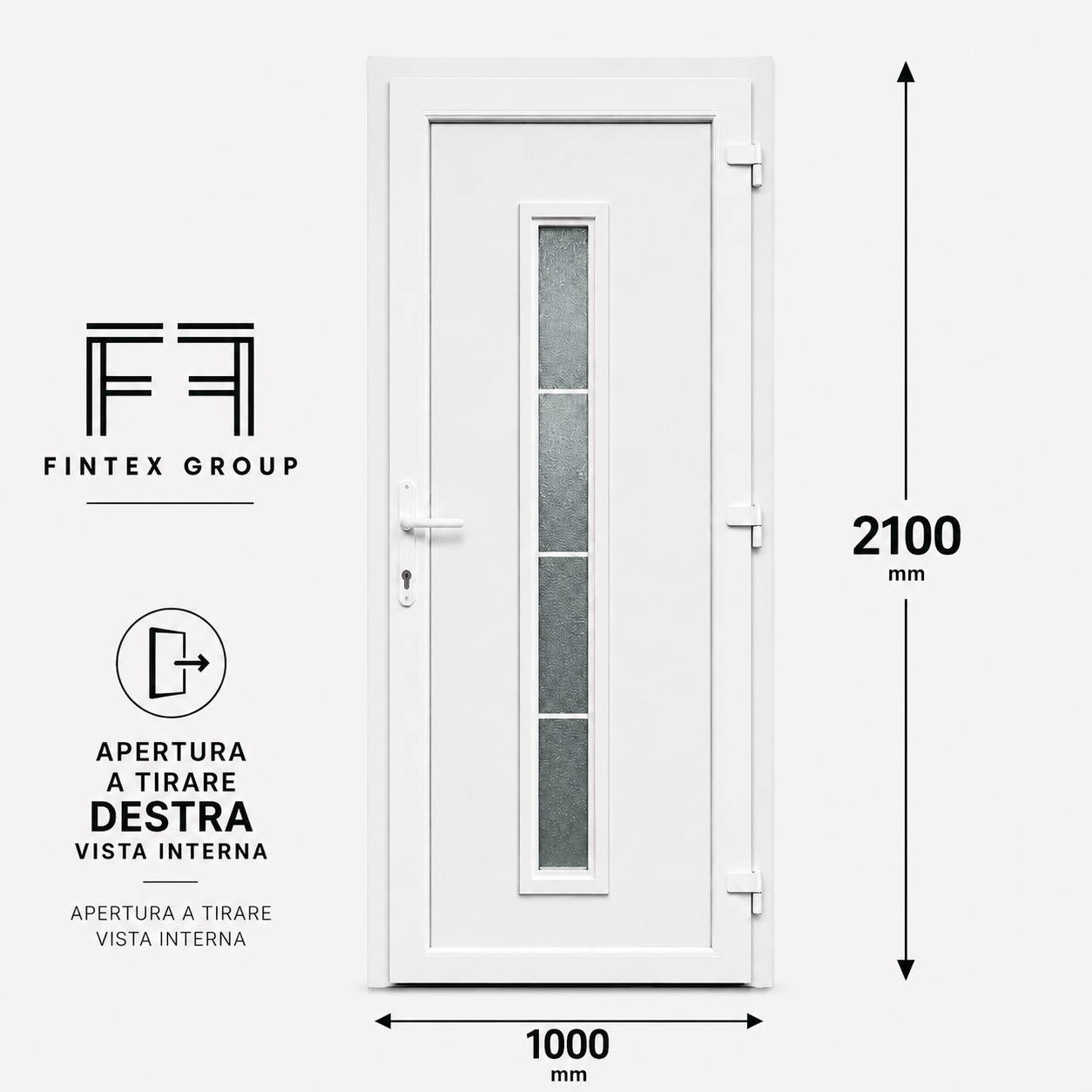 Fintex Porta D'ingresso in Pvc M.3 - 1000 x 2100