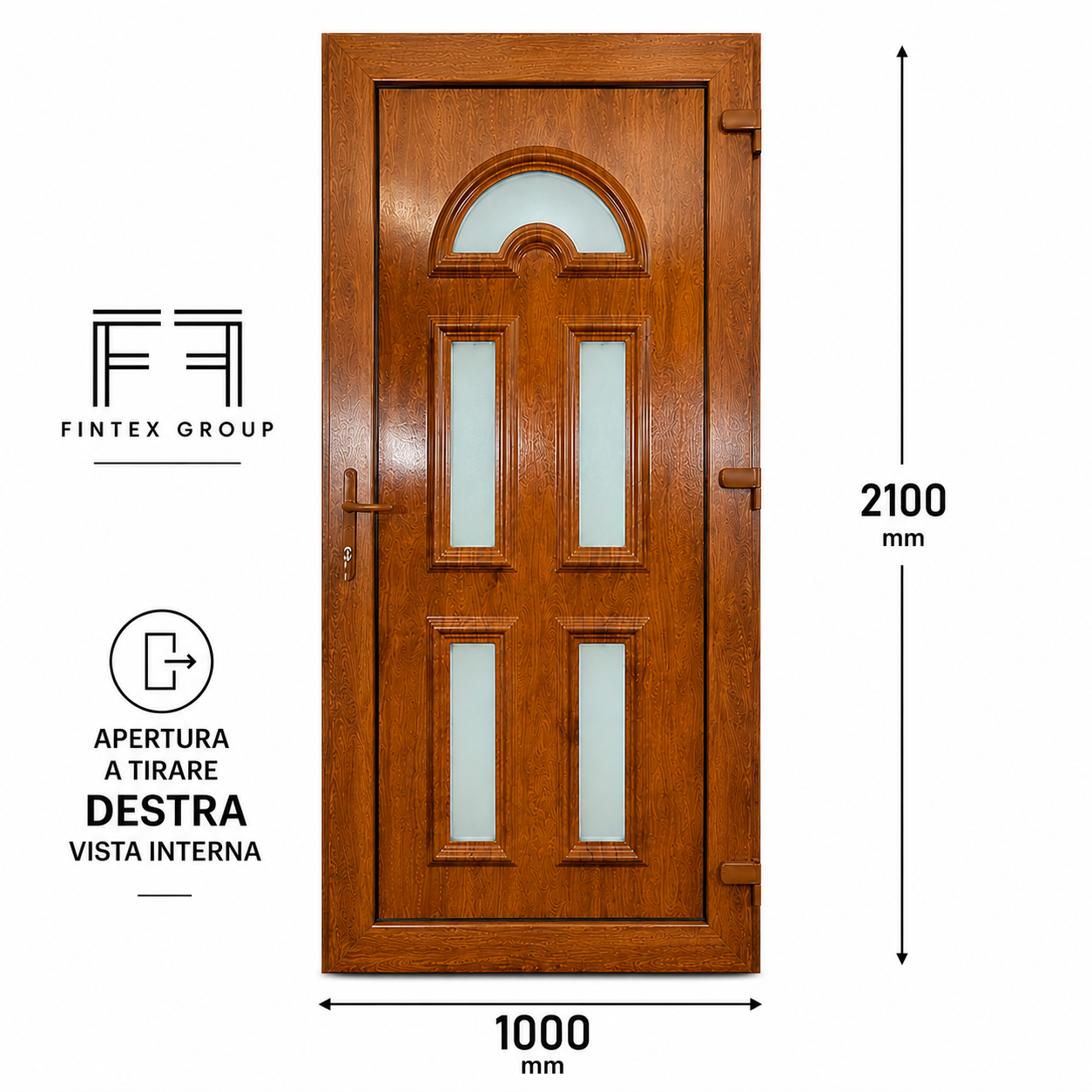 Fintex Porta D'ingresso in Pvc G. Oak M.2 - 1000 x 2100