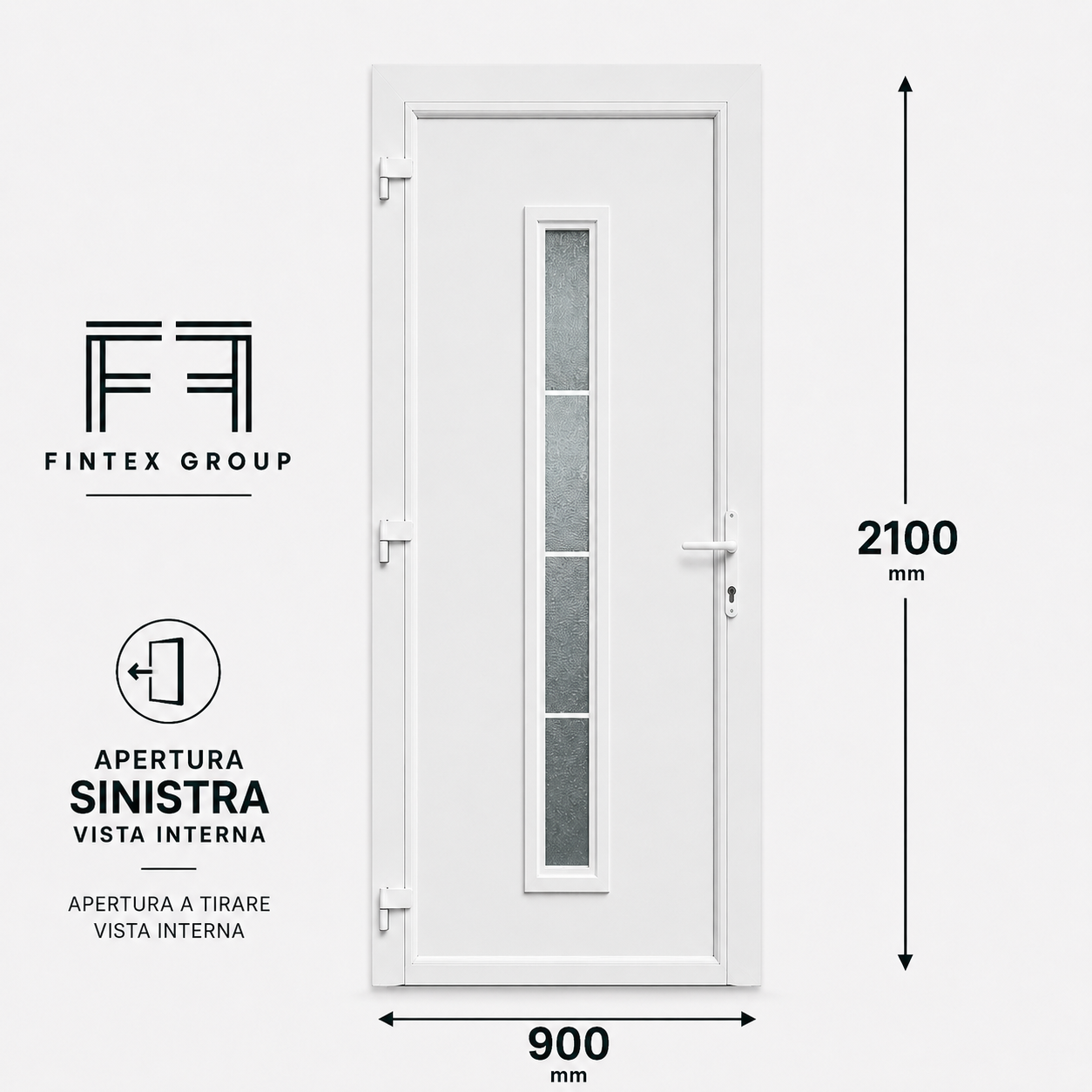 Fintex Porta D'ingresso in Pvc M.3 - 900 x 2100