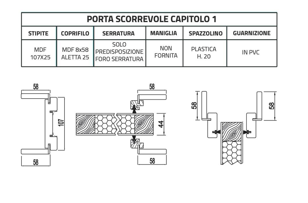 Porta interna scorrevole bianco liscio M.Roma - 700 x 2100