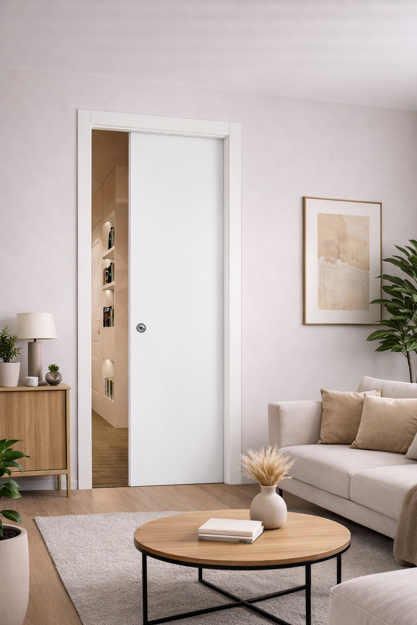 Porta interna scorrevole bianco liscio M.Roma - 800 x 2100