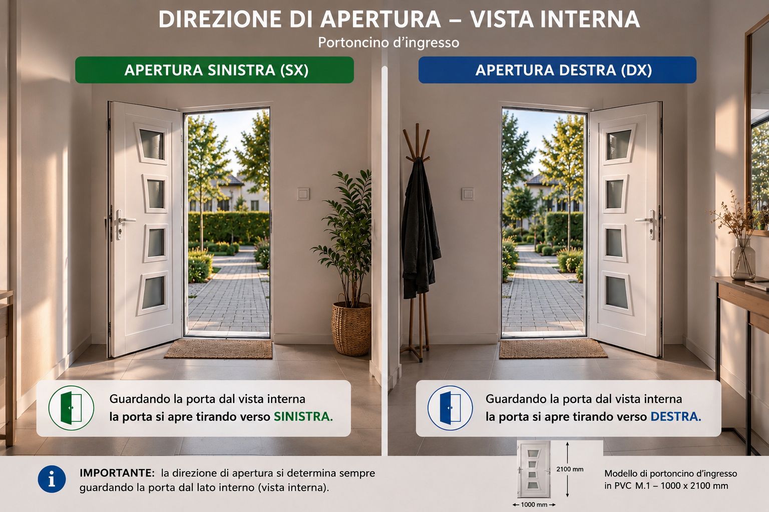 Portoncino d'ingresso in Pvc M.4 - 900 x 2100
