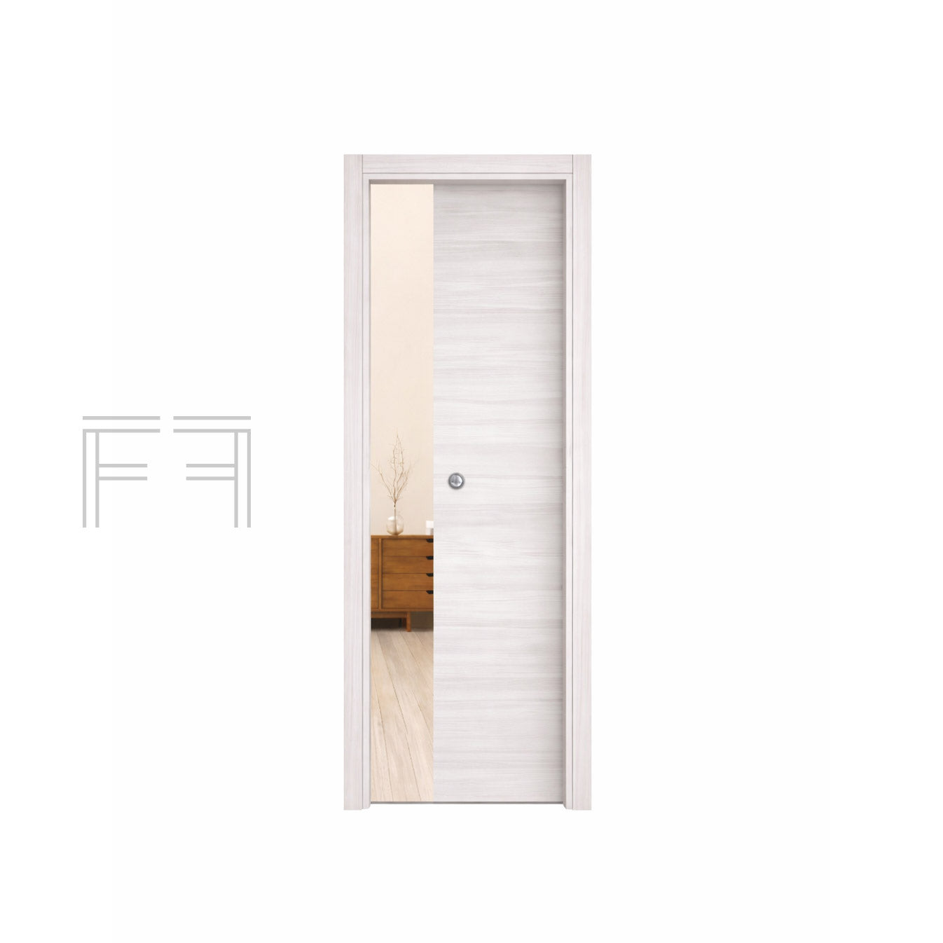 Porta interna scorrevole Legno chiaro M.Milano - 700 x 2100