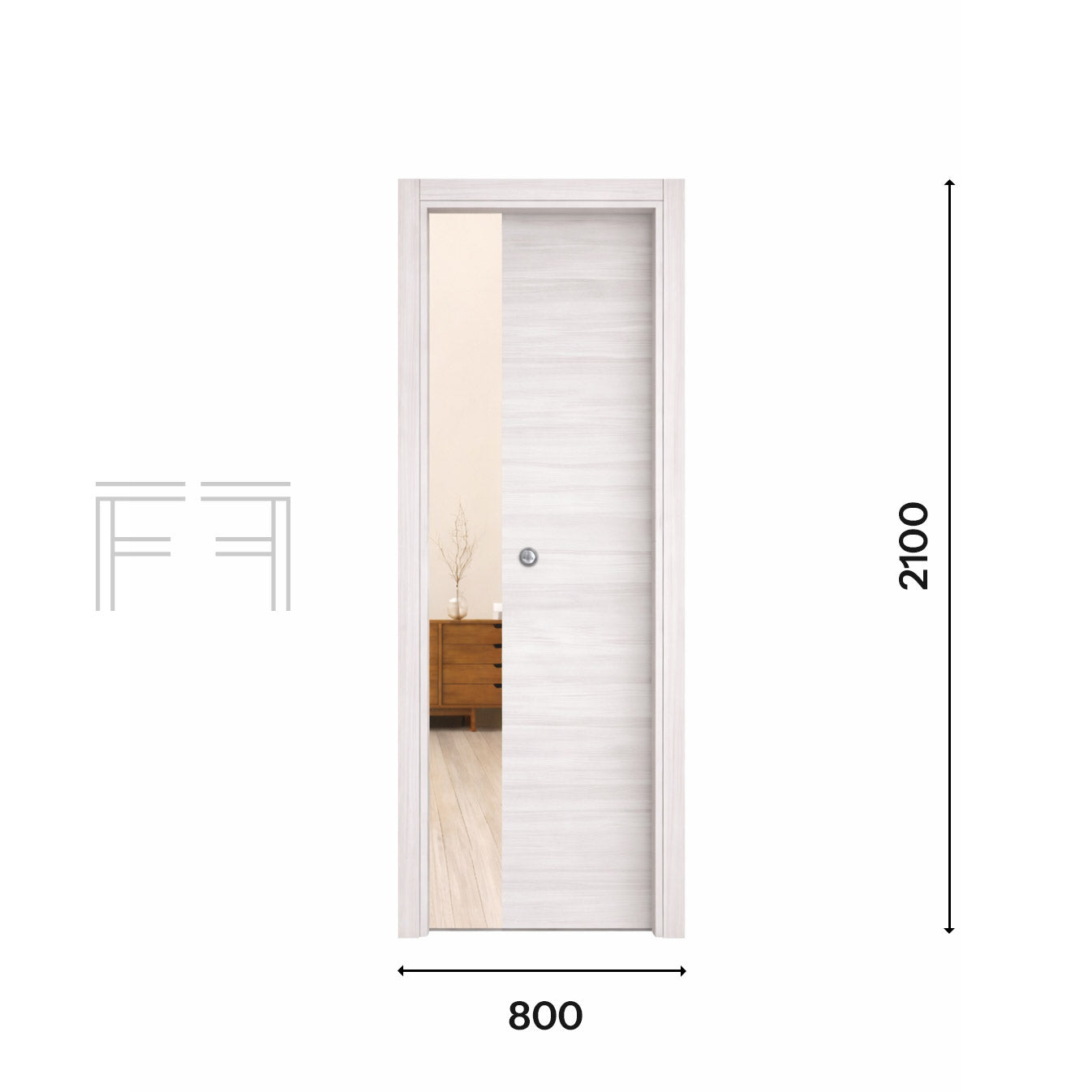 Porta interna scorrevole Legno chiaro M.Milano - 800 x 2100