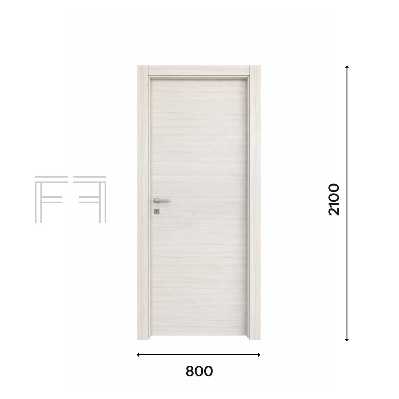 Porta interna battente Legno chiaro M.Milano - 800 x 2100