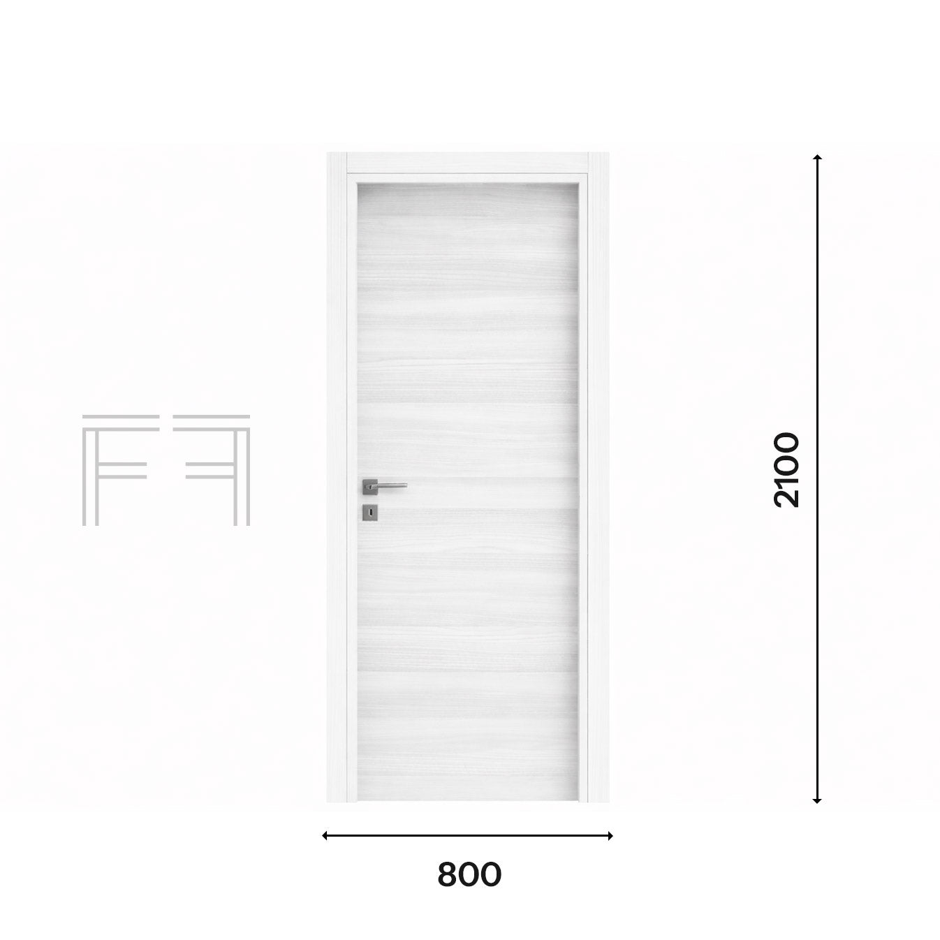 Porta interna battente Grigio M.Milano - 800 x 2100