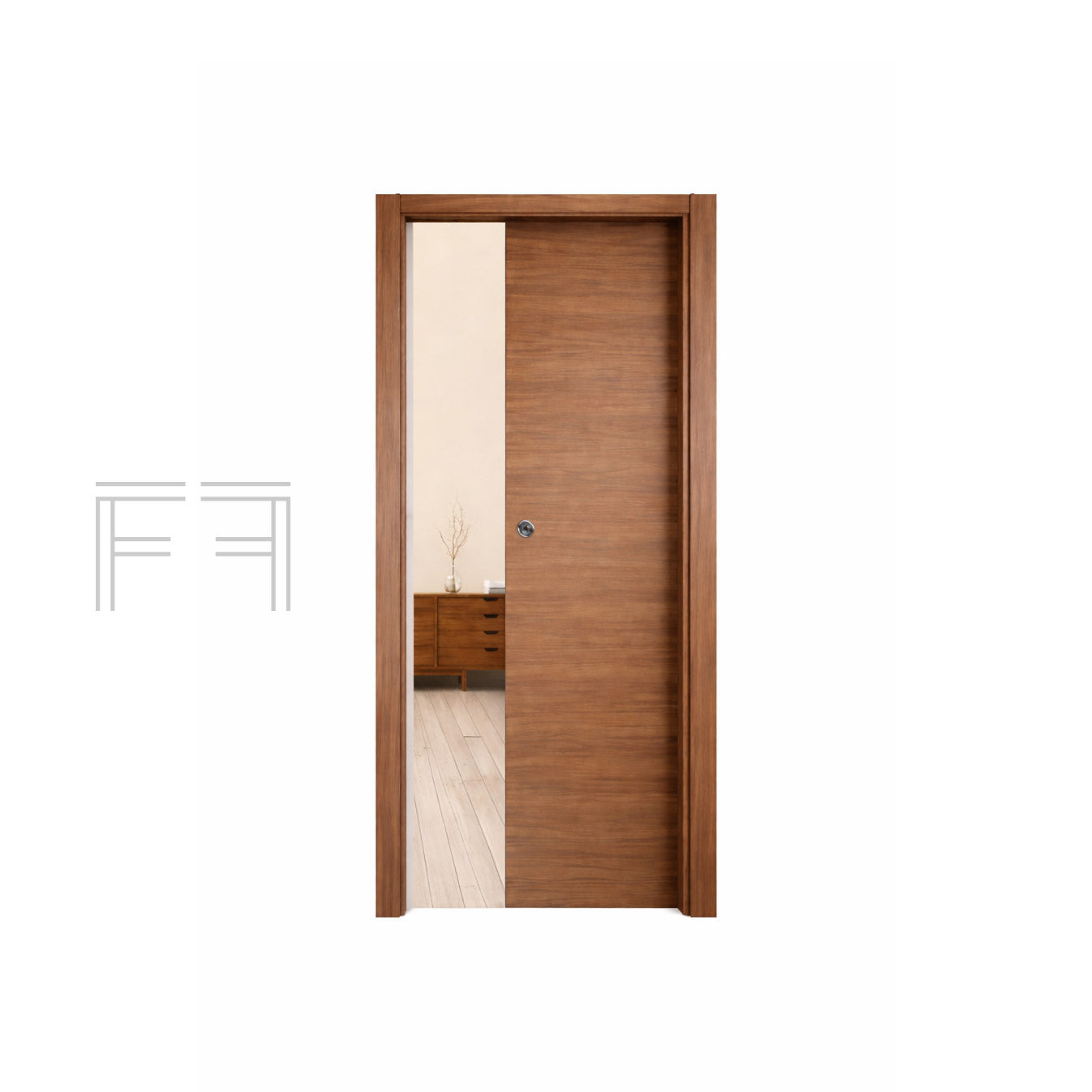 Porta interna scorrevole Marrone M.Milano - 700 x 2100