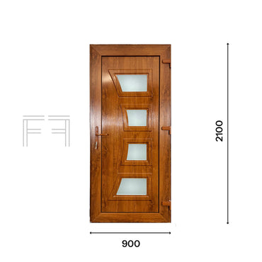 Fintex Puerta de entrada de PVC Roble Gris M. 1 - 900 x 2100