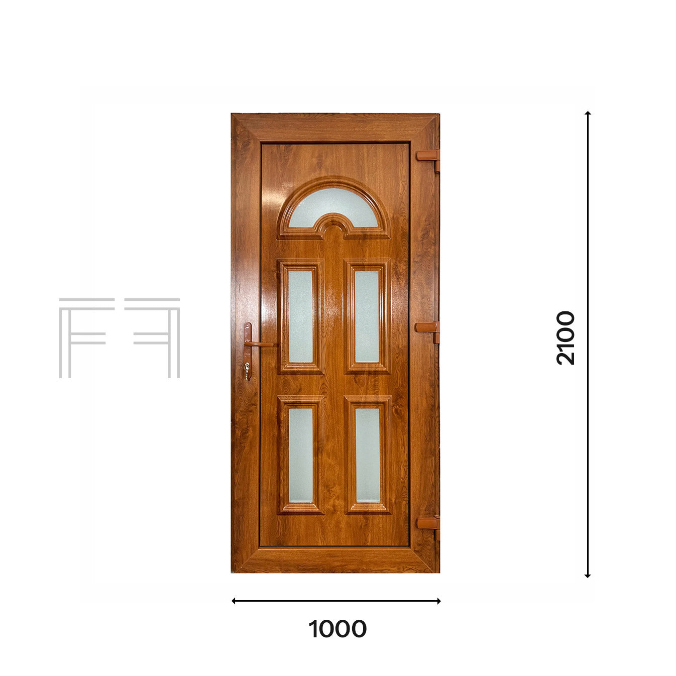 Portoncino d'ingresso in Pvc G. Oak M.2 - 1000 x 2100