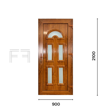 Fintex Porta D'ingresso in Pvc G. Oak M.2 - 900 x 2100
