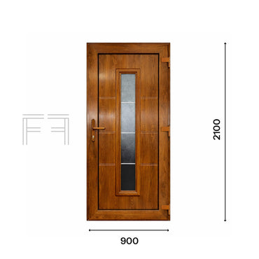 Fintex Porta D'ingresso in Pvc G. Oak M.3 - 900 x 2100