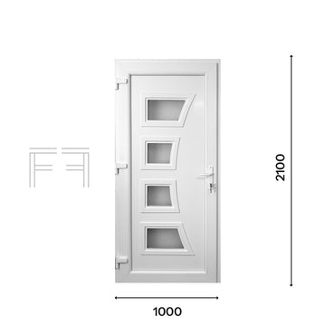 Fintex Porte d'entrée en PVC M.1 - 1000 x 2100