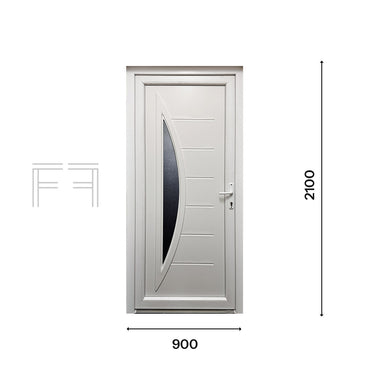 Fintex Puerta de entrada de PVC M.5 - 900 x 2100